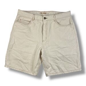 Fin & Vince Denim Cream 100% Cotton Shorts Size 12
